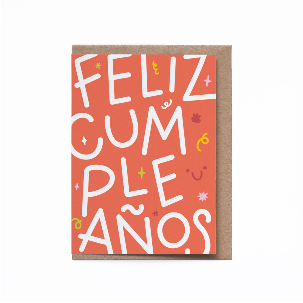 Tarjeta Feliz Cumple Confetti